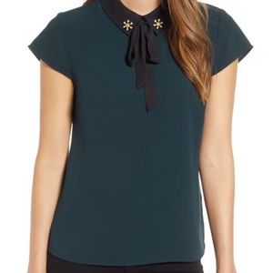 Embellished Bow Collar Blouse